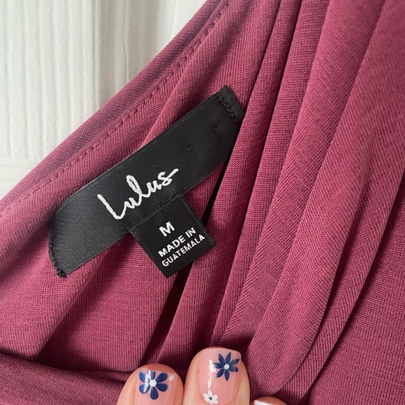 Lulus Take Me Out Washed Plum One-Shoulder Maxi Dress 0361 - Picture 3 of 6